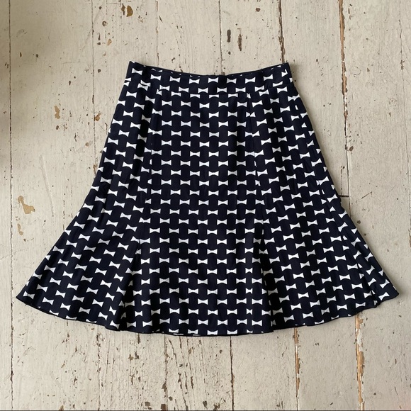 Kate Spade Silk Blend Flirty Flared Bowtie Skirt - Picture 2 of 15